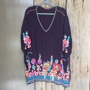 JOHNNY WAS. 1x. Purple Tunic. Plus size.
